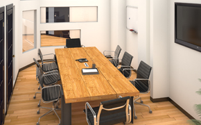 Intérieur du floorplan Adverto, salle de réunion 3D